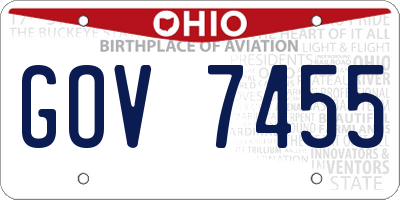 OH license plate GOV7455