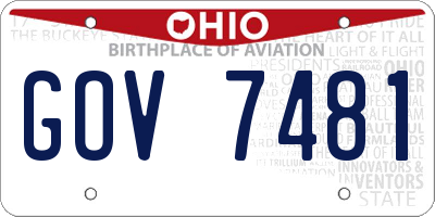 OH license plate GOV7481