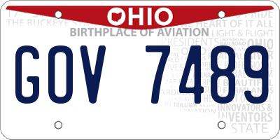 OH license plate GOV7489