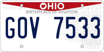 OH license plate GOV7533