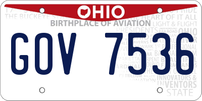 OH license plate GOV7536