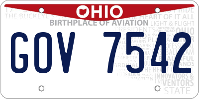 OH license plate GOV7542