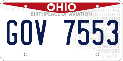 OH license plate GOV7553