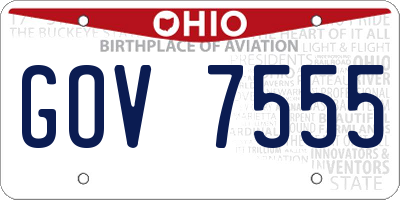 OH license plate GOV7555
