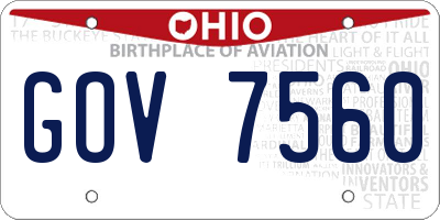 OH license plate GOV7560