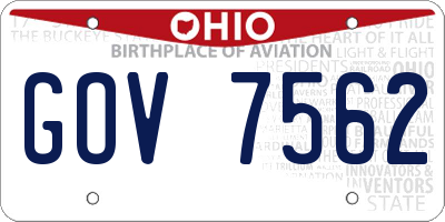 OH license plate GOV7562