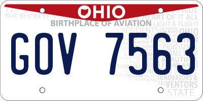 OH license plate GOV7563