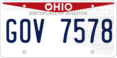 OH license plate GOV7578