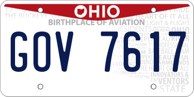 OH license plate GOV7617