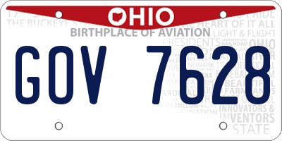 OH license plate GOV7628