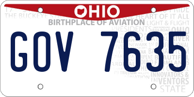 OH license plate GOV7635