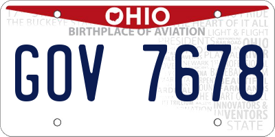 OH license plate GOV7678