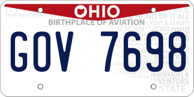 OH license plate GOV7698
