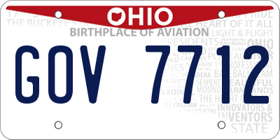 OH license plate GOV7712