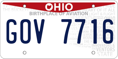OH license plate GOV7716