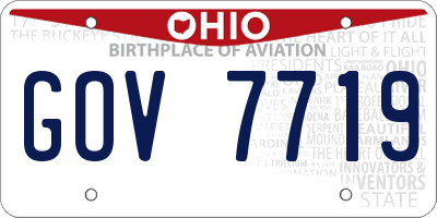 OH license plate GOV7719