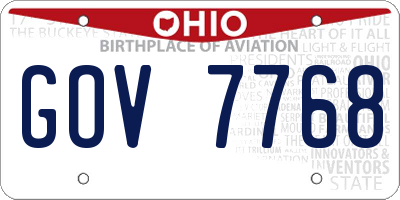 OH license plate GOV7768