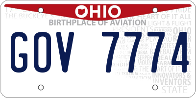 OH license plate GOV7774