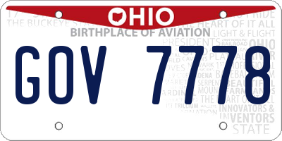 OH license plate GOV7778