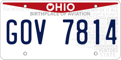 OH license plate GOV7814