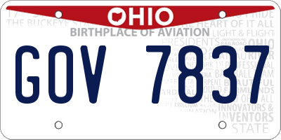 OH license plate GOV7837