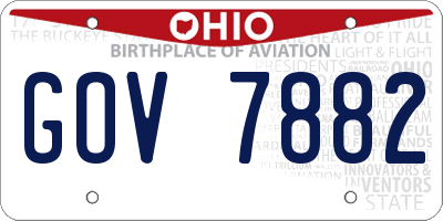 OH license plate GOV7882