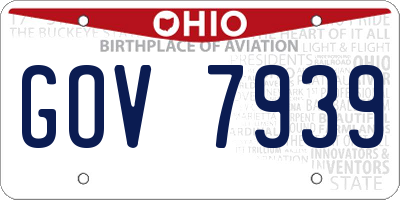 OH license plate GOV7939