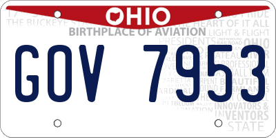 OH license plate GOV7953