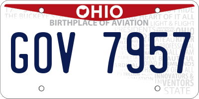OH license plate GOV7957