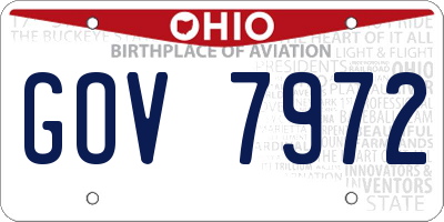 OH license plate GOV7972