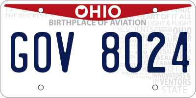 OH license plate GOV8024