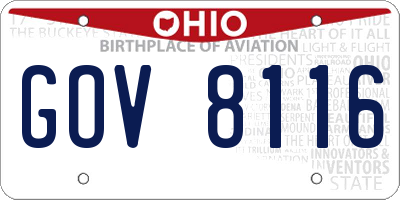 OH license plate GOV8116