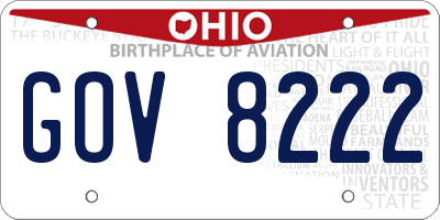 OH license plate GOV8222