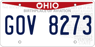 OH license plate GOV8273