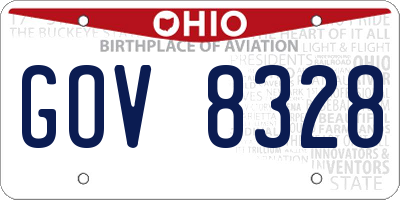 OH license plate GOV8328