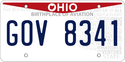 OH license plate GOV8341