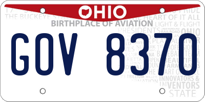 OH license plate GOV8370
