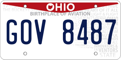 OH license plate GOV8487