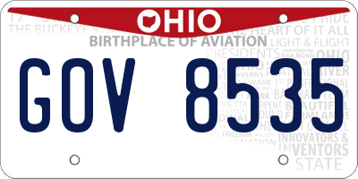 OH license plate GOV8535