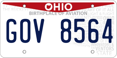 OH license plate GOV8564
