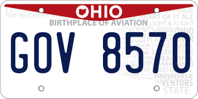 OH license plate GOV8570