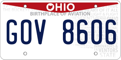 OH license plate GOV8606