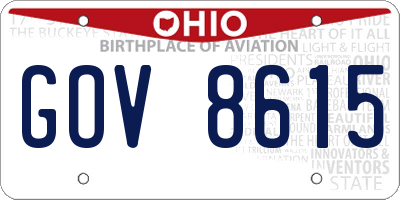 OH license plate GOV8615