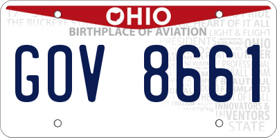 OH license plate GOV8661