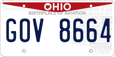 OH license plate GOV8664