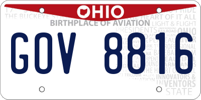 OH license plate GOV8816