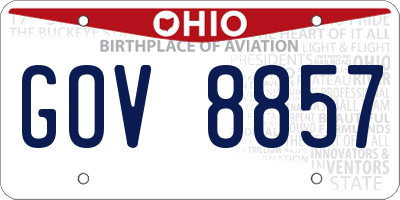 OH license plate GOV8857