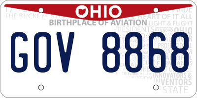 OH license plate GOV8868