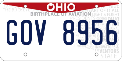 OH license plate GOV8956