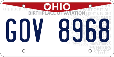OH license plate GOV8968